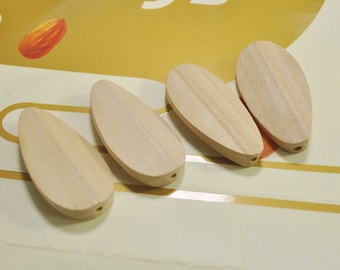 20pcs Oval Teardrop Wooden Beads,Raw unfinished Wood beads,Natural - 21x49x7mm