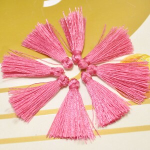 Rose Mini silky tassel,50pcs 1&quot; inch silk tassel,Earring tassel,necklace tassel,Fringe Tassel,Handmade tassel for making jewelry