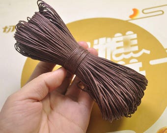 Waxed Cord ,65 meters Coffee cords,1mm Waxed Cotton Cord String, Bracelet Cord, Necklace Cord, Macrame Cord -- VC299