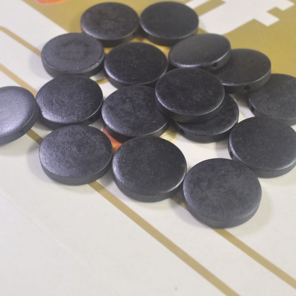 30 pcs Black Flat Round Wood Bead,Painted Wood Circles Wooden discs, wood disk ,Unfinished Wooden Beads for jewellry,25x5mm