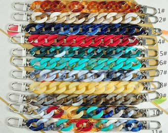 1Pcs/2Pcs Chain shoe charms,Shoe Charms,Shoe Charm Colorful Chain for Shoe,Marble Acrylic link chain,Shoe Decoration,18.5cm Length