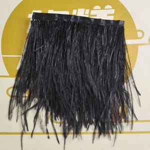 Ostrich Feather, Feather Fringe trim, 1 yard, 5yards, 10 yards of Black Ostrich Feather, Wholesale Feather, Sewing and Crafts, 5-6 inch