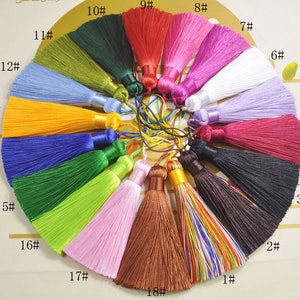 2pcs Mixed color tassels,82mm long silk tassels,handmade tassel,Necklace Tassel,tassels charm,thread tassel, Boho Tassels,Pillow Tassels