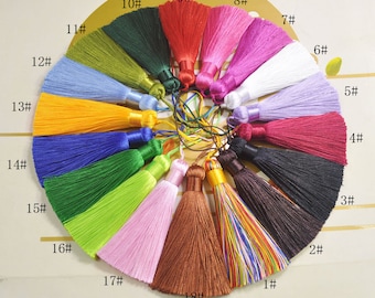 2pcs Mixed color tassels,82mm long silk tassels,handmade tassel,Necklace Tassel,tassels charm,thread tassel, Boho Tassels,Pillow Tassels