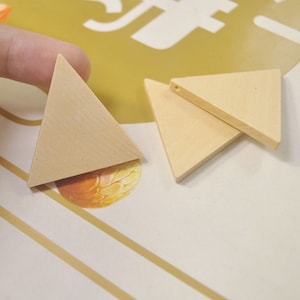 10Pcs,DIY Unfinished Laser Cut Wood Pendant,Natural Wood Earrings Blanks,Wooden Triangle Jewelry, Wood Shapes,Wood Triangle Shape - 38mm
