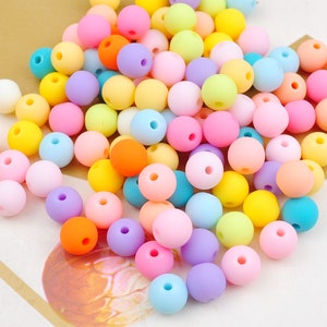 100 stuks matte kralen, 8 mm acryl kralen, DIY Kid Crafts, kleurrijke kralen, spacer ronde kralen, kralen voor sieraden maken