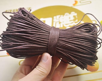 1.5mm Coffee Waxed Cotton Cord, 20 Meters, Necklace Cord, Bracelet Cord,Waxed Cord, Beading / Craft and Jewelry Supplies -- VC299