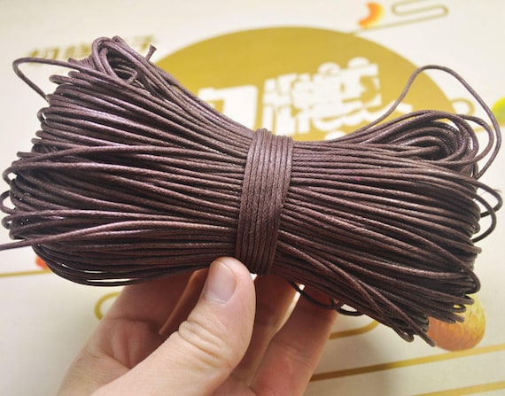 Coffee Waxed Cotton Cord, 20 Meters, Necklace Cord, Bracelet