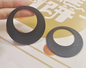 8Pcs wood earring blanks,Black round earring pendant, unfinished wood pendant--63mm