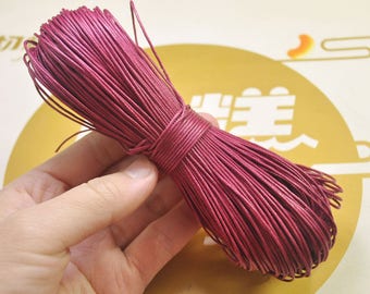 Waxed Cord ,65 meters Claret-red cords,1mm Waxed Cotton Cord String, Bracelet Cord, Necklace Cord, Macrame Cord -- VC163