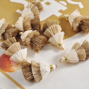 10-100Pcs Three Tier Tassel,1.5&quot; Handmade Cotton Tassel for Earring/Necklace Making,Tiered Tassels, DIY, Fashion Tassels,Jewelry Tassels