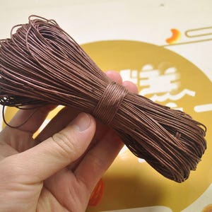 Waxed Cord ,65 meters Light coffee cords,1mm Waxed Cotton Cord String, Bracelet Cord, Necklace Cord, Macrame Cord -- VC2990C