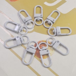 8Pcs Light Gray Lobster Swivel Clasp,Metal Snap Hook, Swivel Clasp Hook, Lobster Hook -- 33x12mm