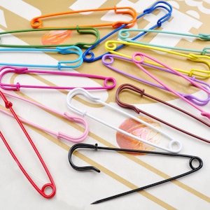 14 couleurs, 5 pièces grande broche broche, goupille de sécurité en métal émaillé, broche Kilt, broche broche pour la fabrication de bijoux 75mm