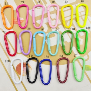 8/10/20/50Pcs Carabiner Clips Clasp,Multi Color Aluminum Carabiner key chain,Carabiner clips,Spring Hook Keyring,24x46mm image 2