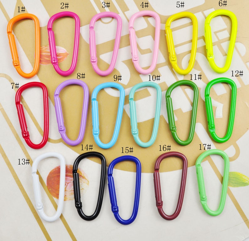 8/10/20/50Pcs Carabiner Clips Clasp,Multi Color Aluminum Carabiner key chain,Carabiner clips,Spring Hook Keyring,24x46mm image 2
