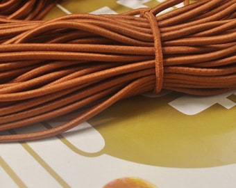 Cordón elástico marrón de 5 yardas, cordón elástico redondo de 4 mm, cordón elástico, cordón elástico ajustable, cuerda elástica para manualidades, goma recubierta de nailon