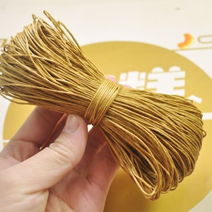 Waxed Cord ,65 meters Ginger cords,1mm Waxed Cotton Cord String, Bracelet Cord, Necklace Cord, Macrame Cord -- VC116