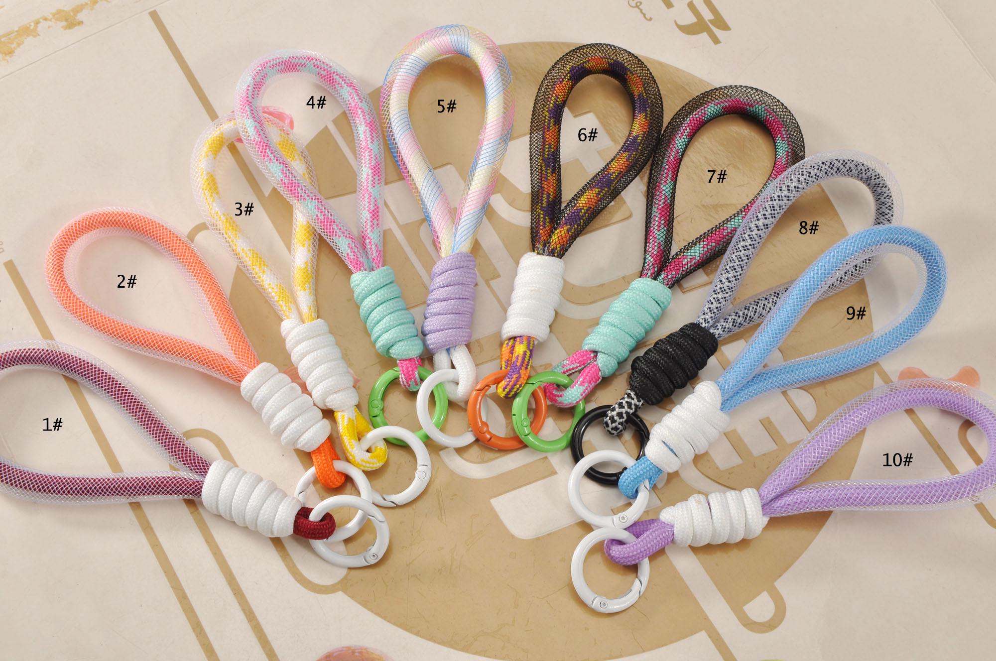 Knotted Rope Key Rings 1-100 Rope Loop Keychain Charm,10 Colors Paracord Knot,key Ring ...