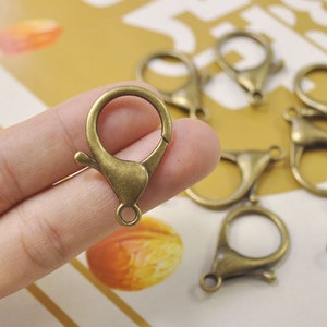 8Pcs Bronze keyclasps,key clasp,Lobster Clasp Claw Key Chain Supplies,Large DIY Purse Clip Findings,34x23mm