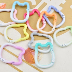8/10/20/50Pcs Two Color Cat Carabiner Clips Clasp,Multi Color Aluminum Carabiner key chain,Carabiner clips,Cat Spring Hook Keyring,28x35mm