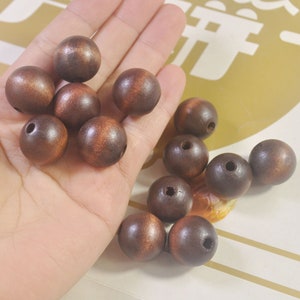 50Pcs Coffee Wooden Beads,20mm Round Wood beads,DIY Necklace Bracelet Jewelry Making,wood craft,Make jewellery for selling
