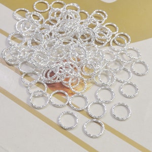 Textured Jump ring,Iron Open Jump rings,200Pcs 10mm Silver Plated Jump Rings