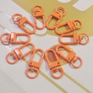 8Pcs Orange Lobster Swivel Clasp,Metal Snap Hook, Swivel Clasp Hook, Lobster Hook -- 33x12mm