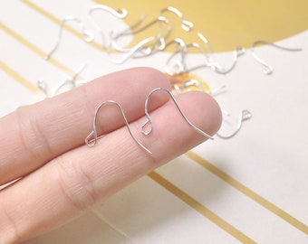 100Pcs Ear Wires - Nickel color 20mm Fish Hook Earwire,Earring Wires，meter earrring,DIY Earring,Earring Fingding,Wholesales