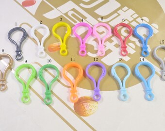 40 pezzi di grandi ganci in plastica, fermagli per portachiavi in plastica di colori misti, fermagli per ciondoli da borsa, ganci per portachiavi, clip per portachiavi, 50 x 25 mm
