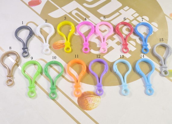 40pcs Large Plastic Hook Clasps,mixed Color Plastic Key Chain