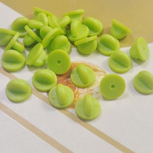 Pack of 10,20, 40, 60, 80, or 100Pcs,Light Green Round Rubber Clutches Backings Backs Clasp,Rubber Pin Back  for Enamel Lapel Pin