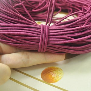 5 meters 2.5mm round elastic cord,Wine Red Stretch cord, stretch elastic string,Beading Cord,DYI masks, jewellery,Nylon wrapped Rubber.