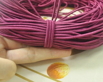 5 meters 2.5mm round elastic cord,Wine Red Stretch cord, stretch elastic string,Beading Cord,DYI masks, jewellery,Nylon wrapped Rubber.