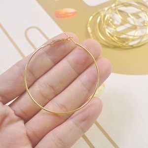 20 pcs Large Gold Plated Earrings Hoop, Rings Beading Hoops,Jewellery Making Findings, DIY Earrings Accessories 50mm
