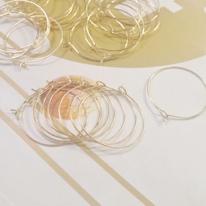 50/200Pcs KC Gold Hoops Earwire,30mm kc gold Plated Beading Hoops, DIY Earring Hoops,Earring Findings,KC Gold Plated Wine Charm Rings