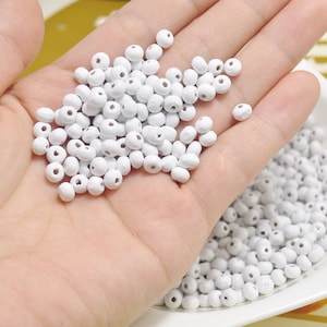 200pcs White Round wood beads,natural wood beads,necklace beads, bracelet beads,diy beads,Small wooden beads finding bead supplies 6mm