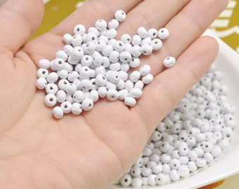 200pcs White Round wood beads,natural wood beads,necklace beads, bracelet beads,diy beads,Small wooden beads finding bead supplies 6mm