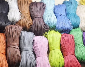 24 Color Cords,1.5mm White Waxed Cotton Cord, 60 Meters, Necklace Cord, Bracelet Cord,Waxed Cord, Beading / Craft and Jewelry Supplies.
