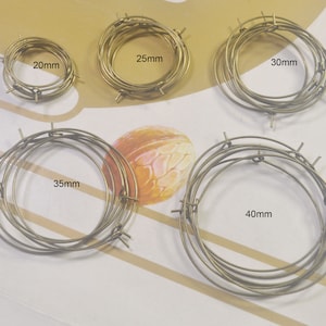 100Pcs Antique Bronze Hoops Earwire,40/35/30/25/20mm Bronze Plated Beading Hoops,DIY Earring Hoops Findings,Bronze Plated Wine Charm Rings