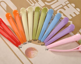 20Pcs Colorful Plastic Clips,Hair Clips,plastic hair clips, alligator clips,7 Colors,Jewelry Supplies --78mm