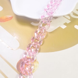 27.5 inch Pink Plastic Chain,Chunky Chain,Plastic Curb Chain Links,Necklace Glasses Chain Links,Open Link per Size 23mmx17mm
