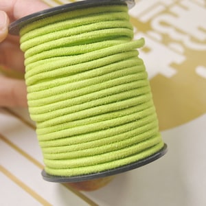 5yards 3mm Round Faux Suede Leather Cords,Apple green Leather String Cord,Faux Suede Lace,Vegan Suede Cord,bracelet/necklace cord Supplies