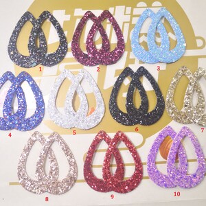 20/50Pcs Mixed Color Glitter Leather Teardrop shape,Leather Teardrop for DIY Earrings,Leather Teardrop with Cutouts,Leather Die Cut-60x40mm
