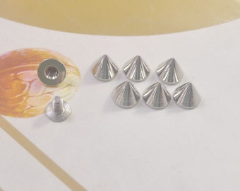 10/30sets Wholesale Cone Rivets Screw Punk Studs,10x29mm Gunmetal Bullet Metal Spikes Studs Screw back For Leather Crafts,Craft Supplies DIY