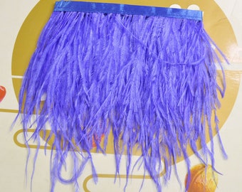 Ostrich Feather, Feather Fringe trim,1 yard, 5yards, 10 yards of Blue Ostrich Feather, Wholesale Feather, Sewing and Crafts, 5-6 inch
