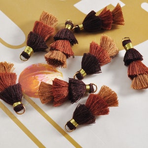 10-100Pcs Three Tier Tassel,1.5&quot; Handmade Cotton Tassel for Earring/Necklace Making,Tiered Tassels, DIY, Fashion Tassels,Jewelry Tassels