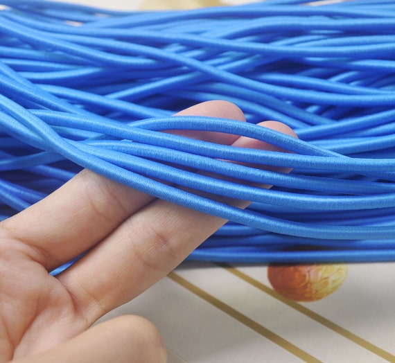 10yds Sky Blue Elastic Cord,4mm Round Elastic Cord,stretch Cord,stretch  Drawstring,elastic Rope Craft Diy,nylon Wrapped Rubber 