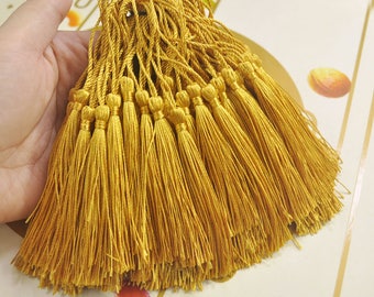 10 Pcs alte Gold Seide Quasten, 3 Zoll seidig Mini Quasten, Hand Made Silk Thread Quasten, Quaste Charme Anhänger, Quaste Versorgung, Großhandel--VC62 #