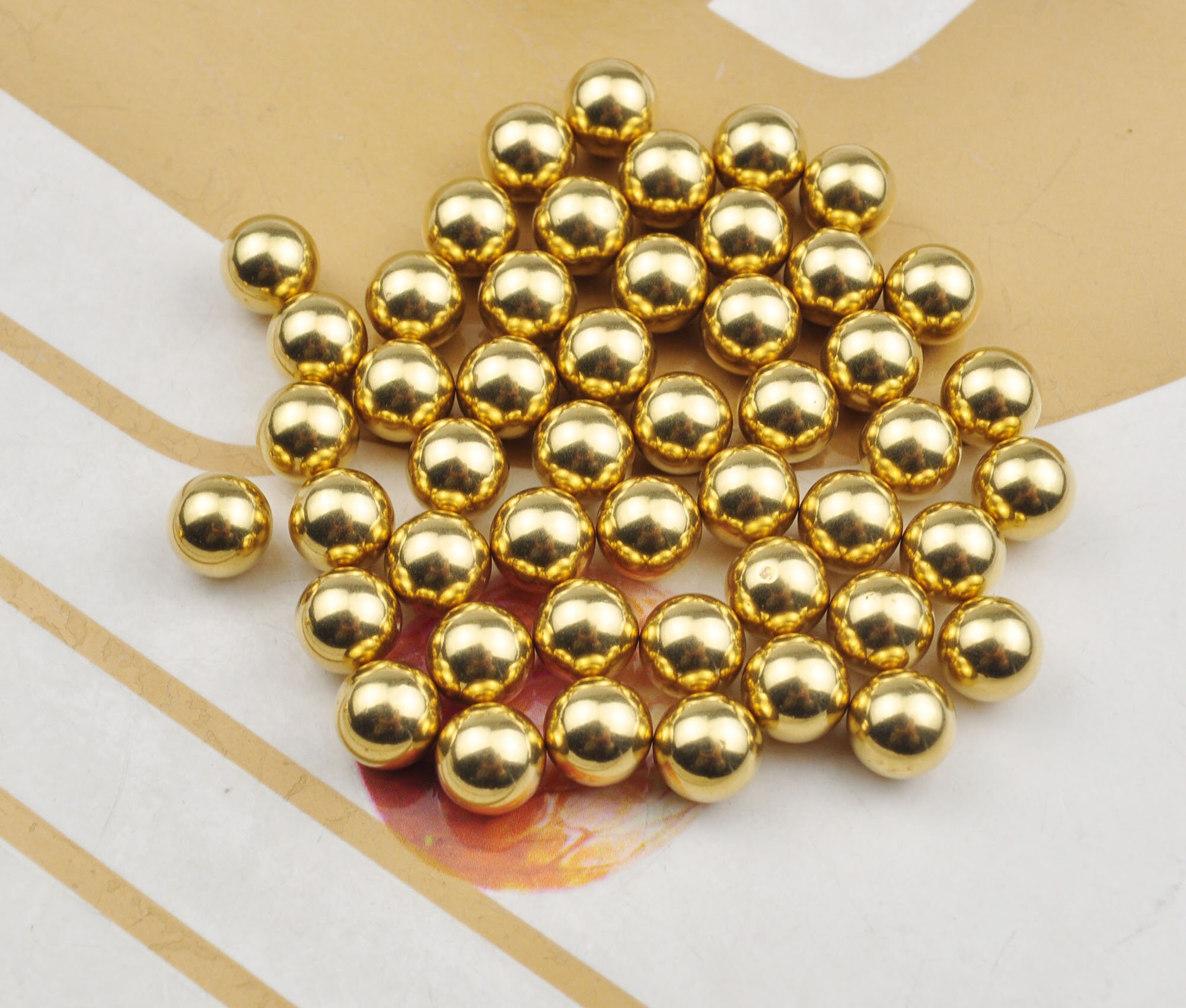 8mm Brass Ball Beads, 20Pcs Raw Brass Ball Beads Without Holes，Hollow bead